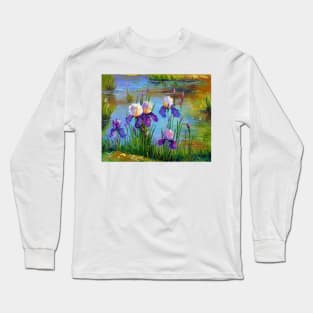 Irises at the pond Long Sleeve T-Shirt